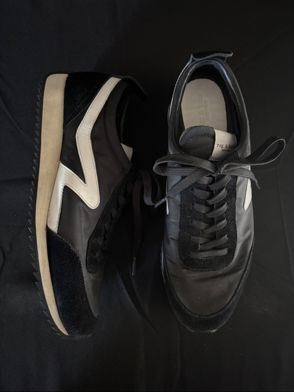 Rag and Bone Black and White Women’s Low-Top Sneakers